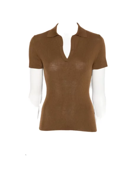 Top Max Mara cu decolteu în V maro