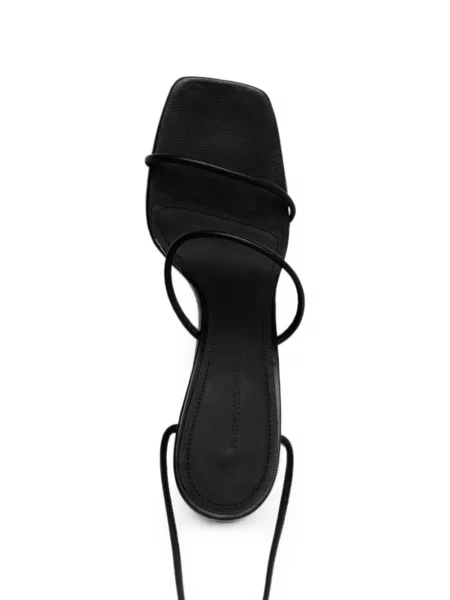 Сандали Rick Owens Lilies с връзки с клин ток с дантела черно