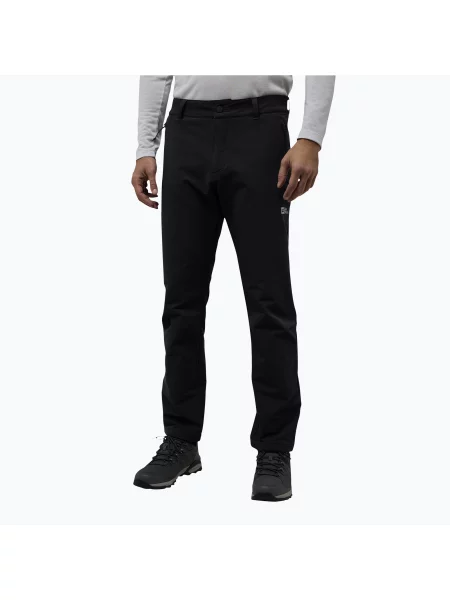 Pantaloni softshell bărbați Jack Wolfskin Activate Thermic negri