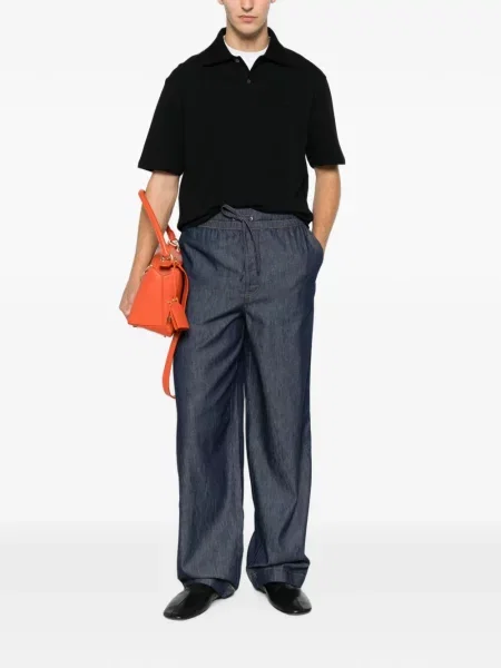 Tricou polo Loewe cu broderie negru
