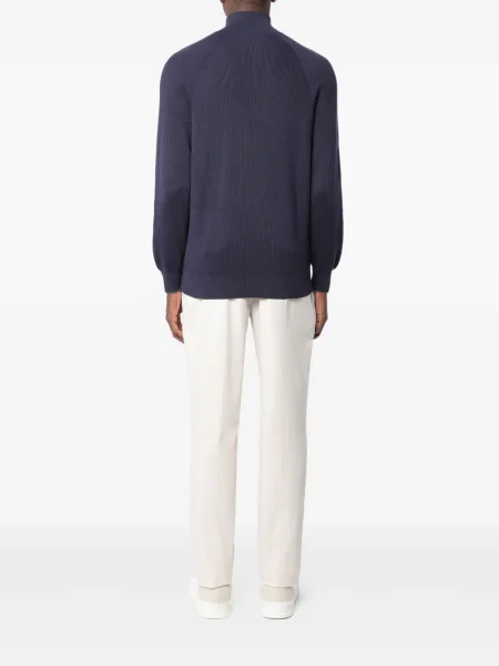 Pulover Brunello Cucinelli cu mânecă raglan albastru