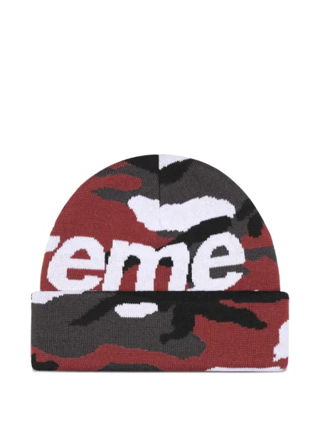 Căciulă Supreme cu model camuflaj roșu