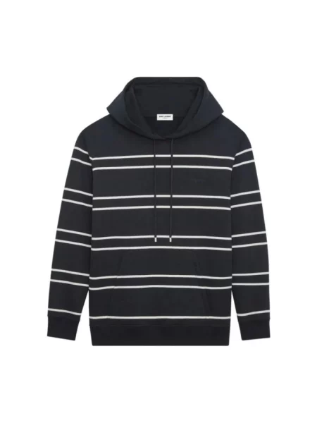 Bluza Saint Laurent w paski z paskiem czarna