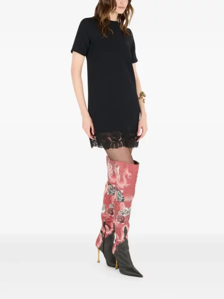 Rochie mini Roberto Cavalli din dantelă de costum negru