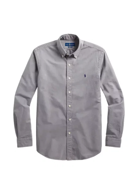 Tricou polo Polo Ralph Lauren cu autograf cu 5 buzunare în carouri gri