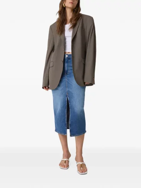 Fustă midi Guess albastru