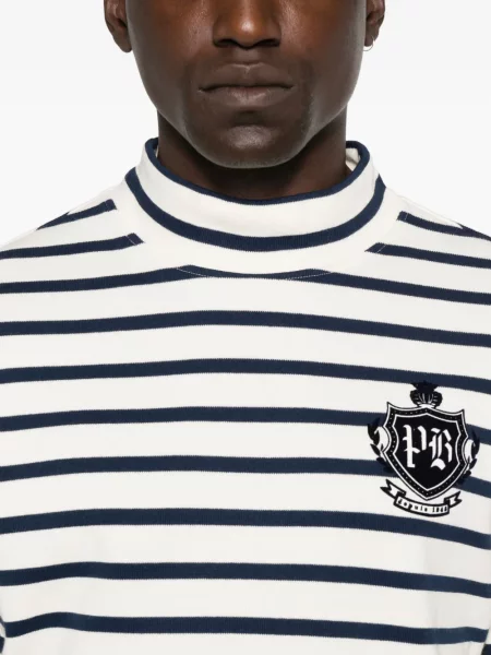 Tricou Balmain cu dungi lung alb