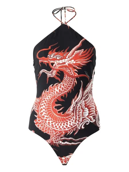 Body Roberto Cavalli cu imagine cu gât halter negru