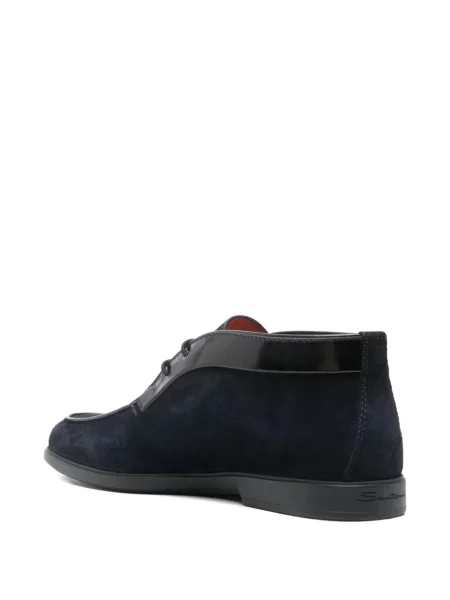 Botine Santoni cu șireturi din dantelă albastru