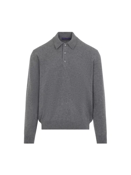Koszulka polo Ralph Lauren z długim rękawem szara