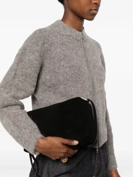Geantă Low Classic din piele de căprioară clasică negru
