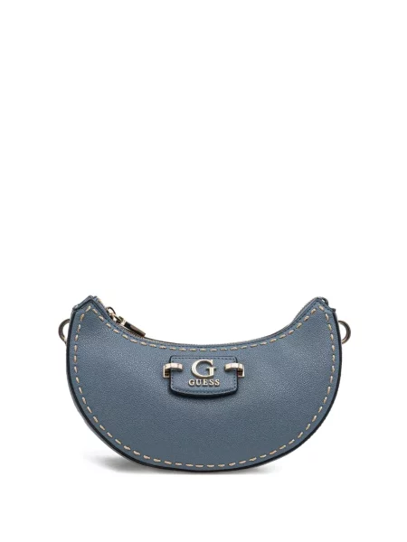 Geanta crossbody Guess cu autograf albastru