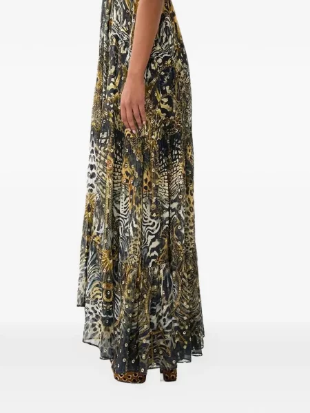 Rochie Camilla cu imagine cu model leopard negru