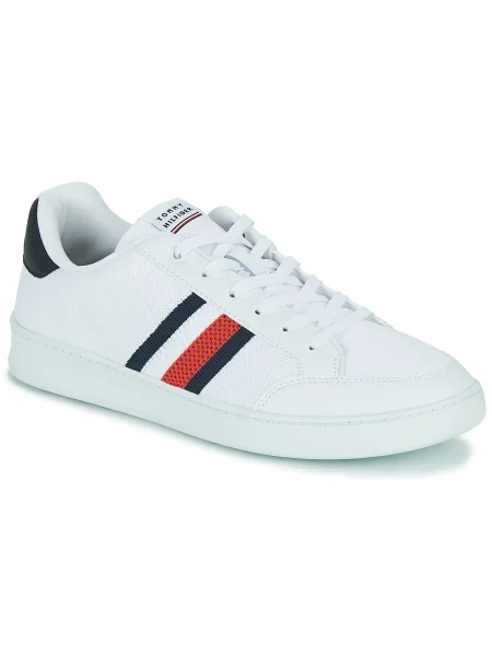 Pantofi Tommy Hilfiger cu dungi tricotate retro alb