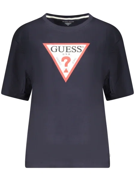 Tricou Guess Jeans scurt albastru