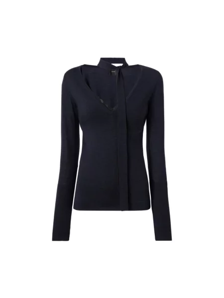 Dzianinowy sweter Pinko niebieski