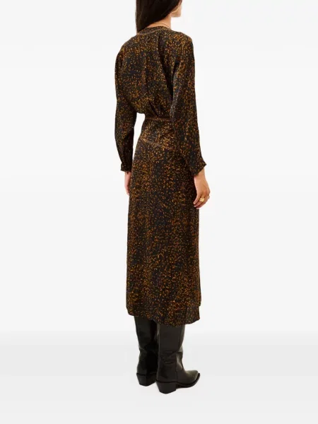Rochie midi Ba&sh cu decolteu în V albastru