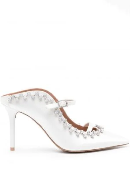 Papuci tip mules Malone Souliers alb