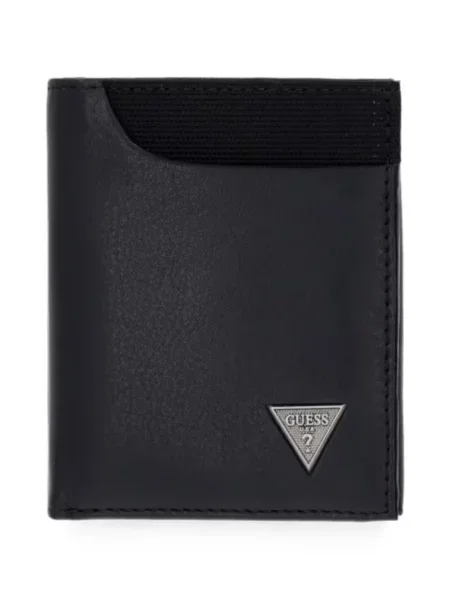 Portofel Guess din piele cu autograf negru