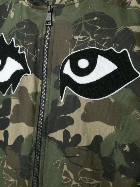 Palton Haculla cu imagine cu model camuflaj verde