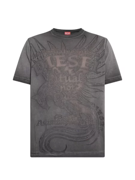 Tricou Diesel cu imagine gri