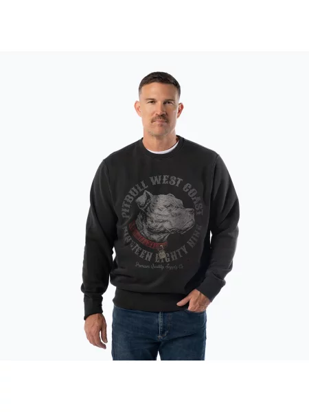 Мъжки суитшърт Pitbull Strenght & Respect Crewneck washed dark graphite сиво