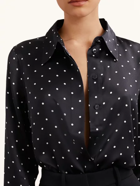 Reiss Bluzka Ameira Z Jedwabiu blau biała