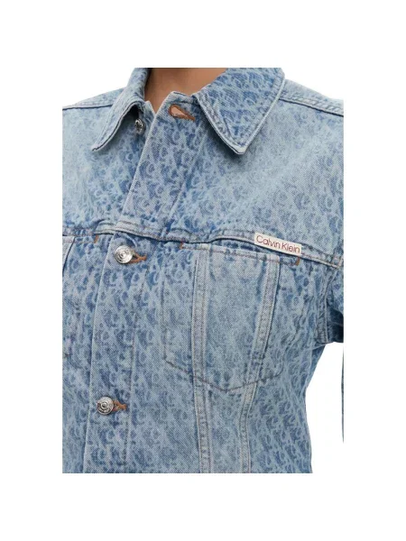 Geacă de blugi Calvin Klein Jeans albastru