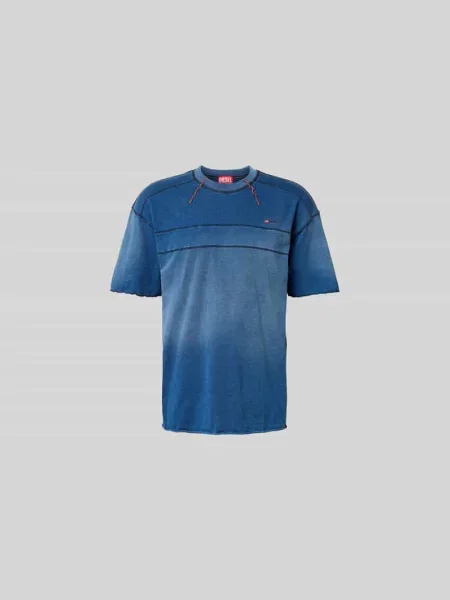 T-shirt z wyhaftowanym logo Diesel niebieska