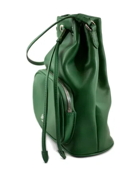 Geantă bucket La Rose din piele verde
