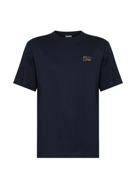 Tricou Burberry cu broderie albastru