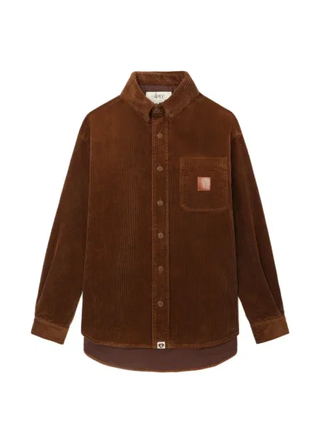 Koszula Apee™ By *a Bathing Ape® sztruksowa brązowa