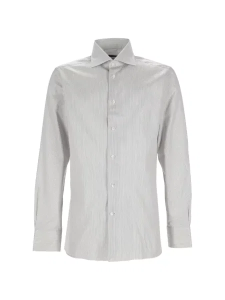 Lung cămașă Zegna cu dungi alb