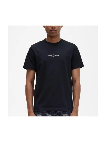 Tricou Fred Perry cu broderie negru