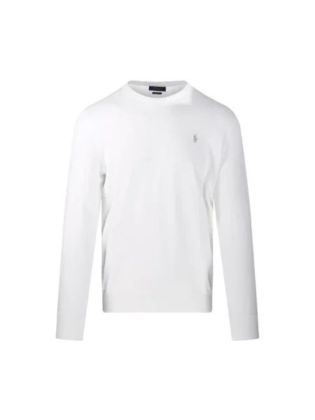 Sweter o kroju slim fit z czystej bawełny Polo Ralph Lauren biały