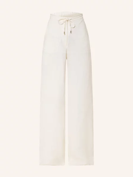 Max Mara Studio Lněné Kalhoty Pelota režná