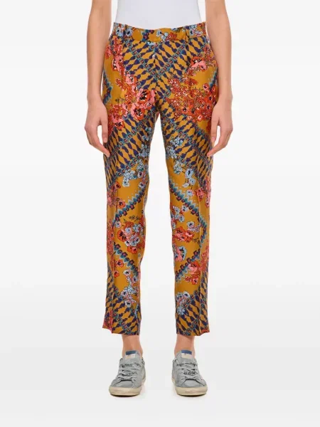 Pantaloni Alberto Biani de mătase galben