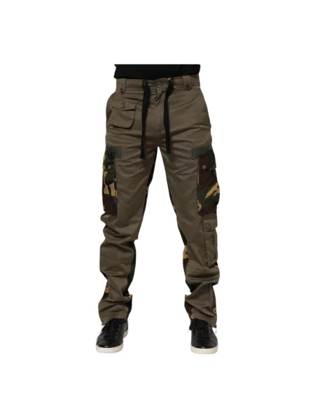 Spodnie cargo Dolce And Gabbana w kamuflażu brązowe