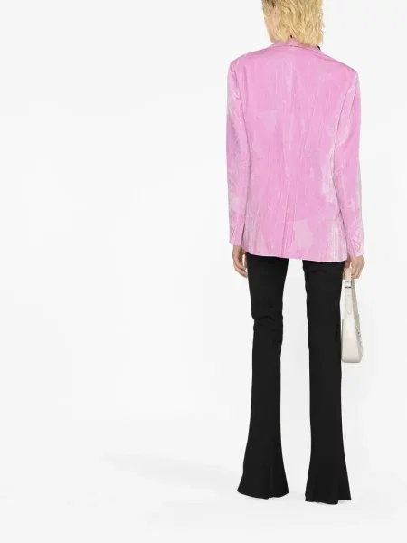 Sacou Etro de catifea cu imagine cu model paisley roz