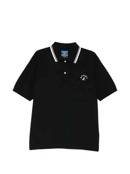 Tricou polo Sport B. By Agnès B. cu broderie negru