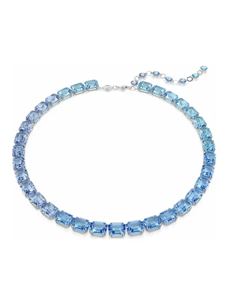 Lniany naszyjnik Swarovski gradientowy do tenisa niebieski