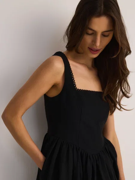 Reserved Мінісукня з додаванням льону чорний