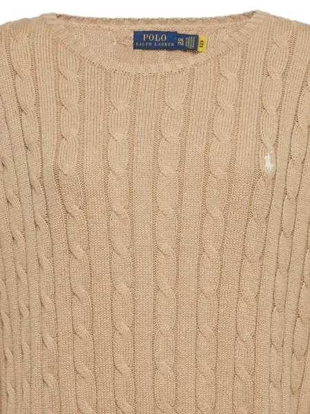 Květinové pletené polotričko Polo Ralph Lauren s volány šedé