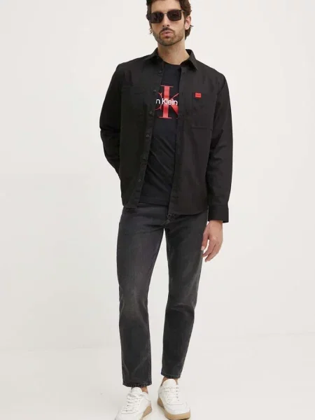 Kratka majica Calvin Klein Jeans črna