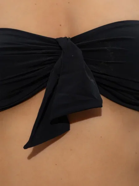 Bikini Balmain cu gât halter negru