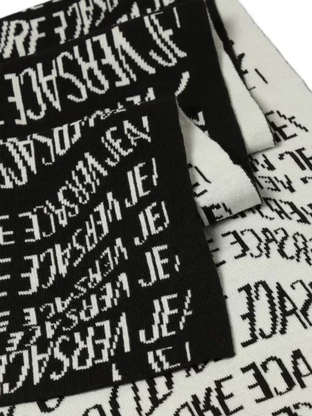 Fular Versace Jeans Couture tricotate cu autograf negru