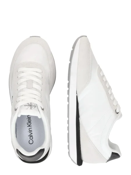 Pantofi Calvin Klein Jeans cu șireturi retro din dantelă alb