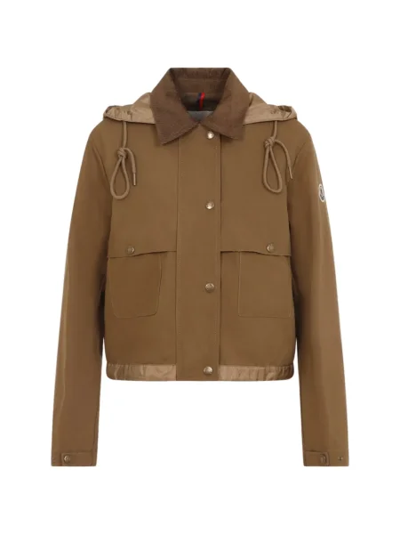 Geacă Moncler cu glugă maro