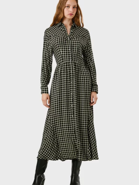 Картата джинсова сукня Pepe Jeans чорна