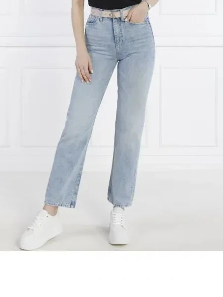 CALVIN KLEIN JEANS Blugi | Straight fit | high rise albastru